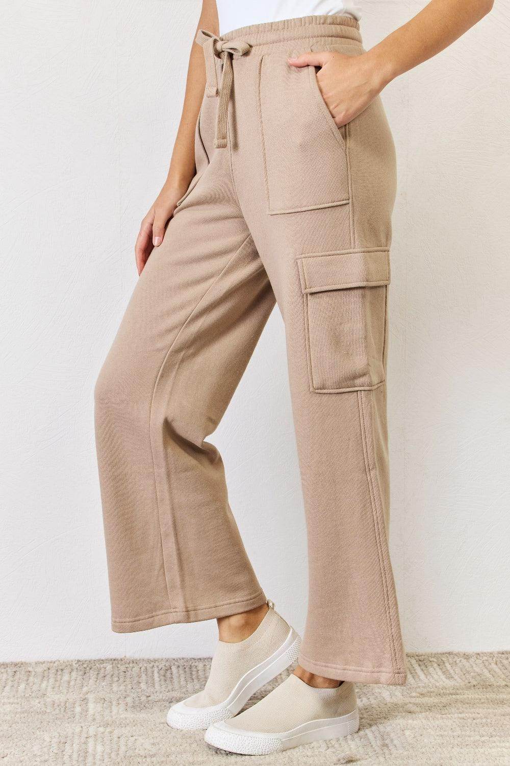 RISEN High Waist Cargo Wide Leg Pants for Women Fashion