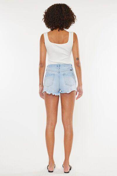 Kancan Distressed Button Fly Denim Shorts for Women
