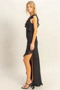 HYFVE Chiffon Ruffle Trim Midi Dress