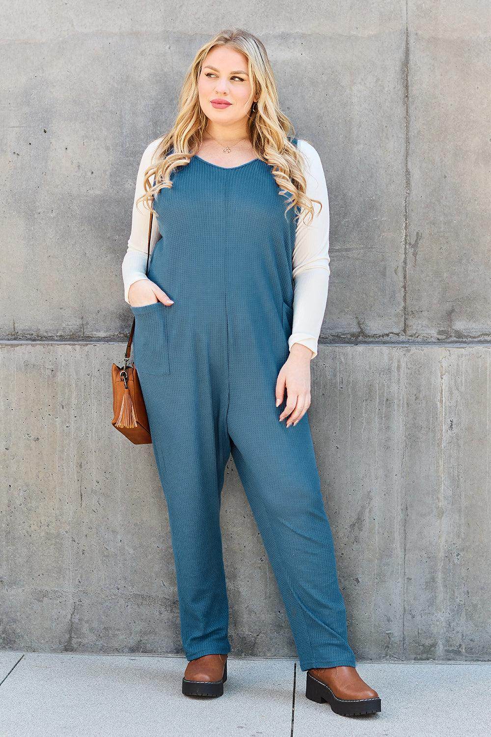 Double Take Full Size Sleeveless Straight Jumpsuit for Women
