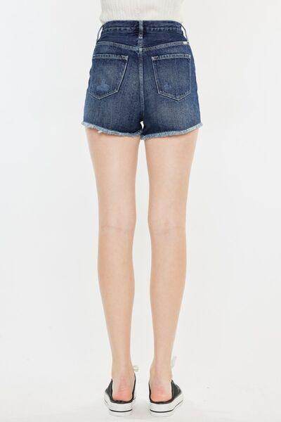 Kancan Raw Hem Button Fly Denim Shorts for Trendy Summer Style