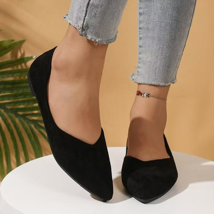 Women's Suede Pointed-Toe Flat Shoes