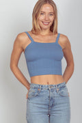 Very J Cable Knit Seamless Cropped Cami for Stylish Comfort