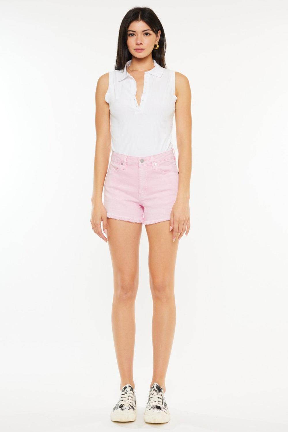 Kancan Raw Hem High Waist Denim Shorts for Trendy Style