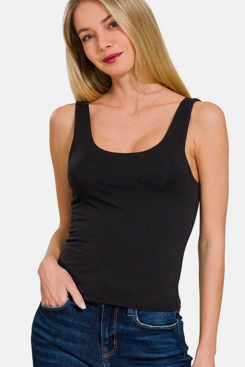 Zenana Double Layer Round Neck Tank for Stylish Comfort