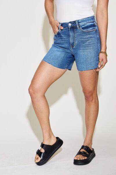 Judy Blue Full Size High Waist Slim Denim Shorts for Women