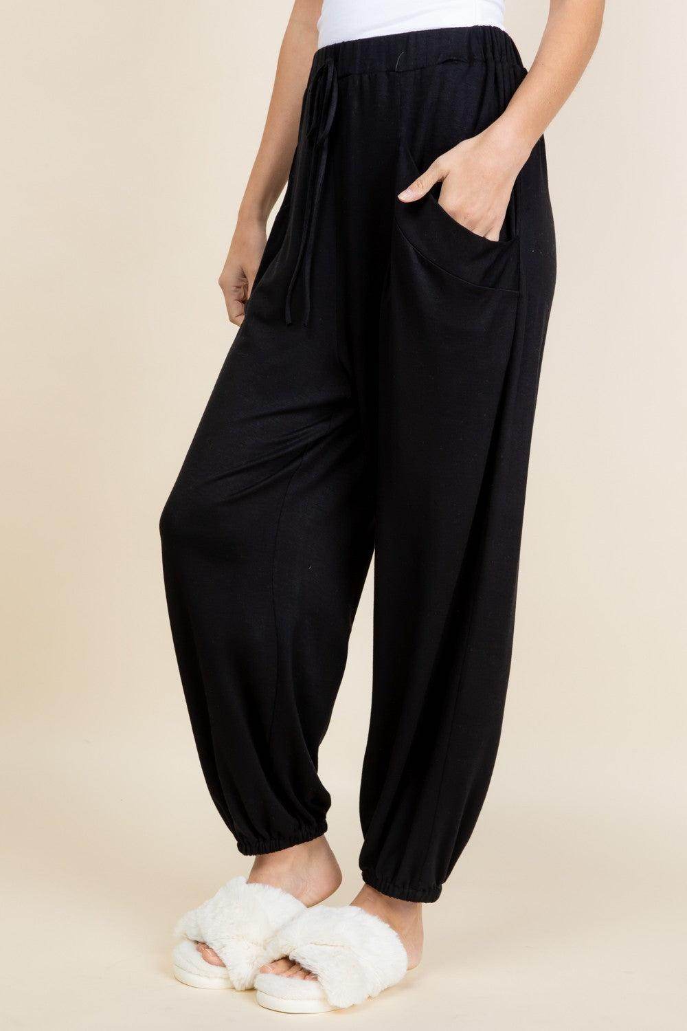 Super Lady Full Size Drawstring Elastic Waist Joggers