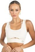 Cleo Color Block Activewear Sportsbra in Beige