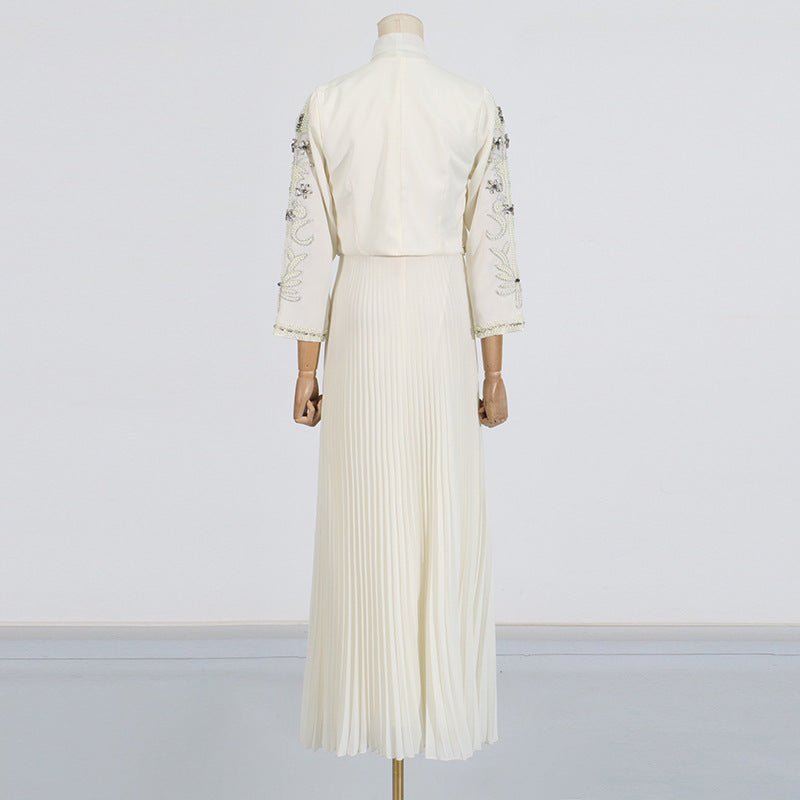 Crystal Embellished Jacket & Pleated Skirt Set(MS305)