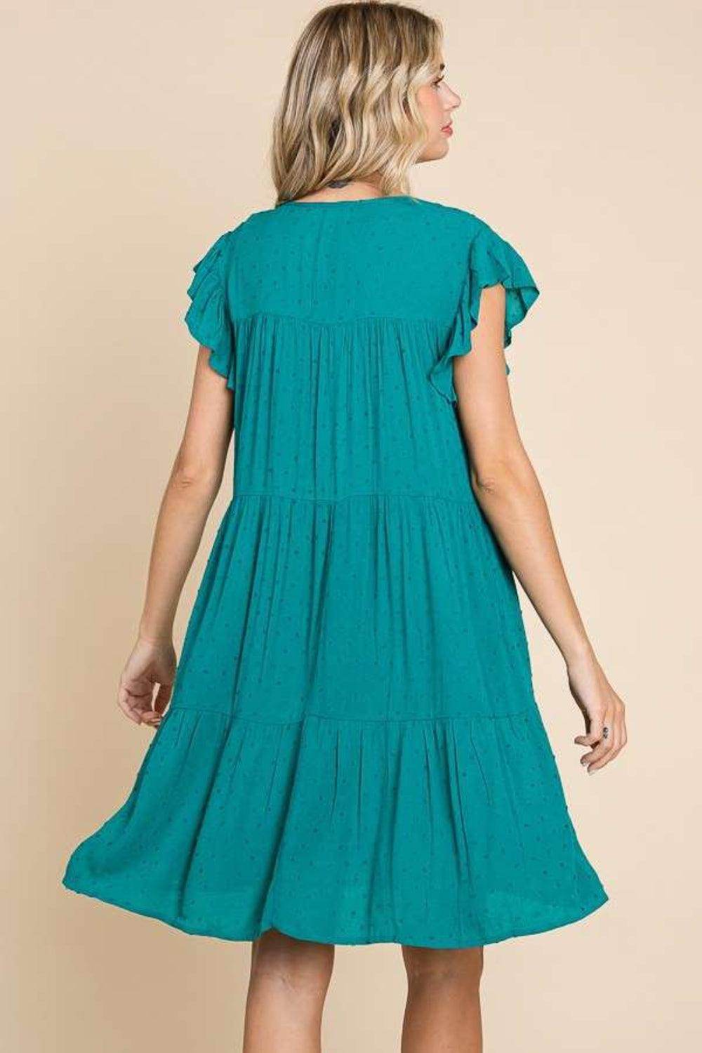 Culture Code Ruffle Cap Sleeve Tiered Dress for Women