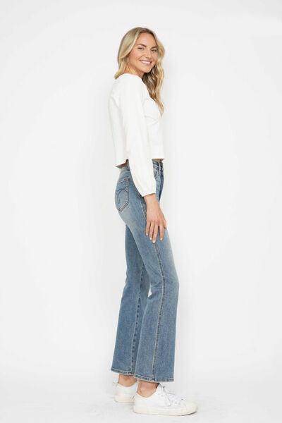 Judy Blue Full Size Tummy Control Back Embroidered Bootcut Jeans Plus Size