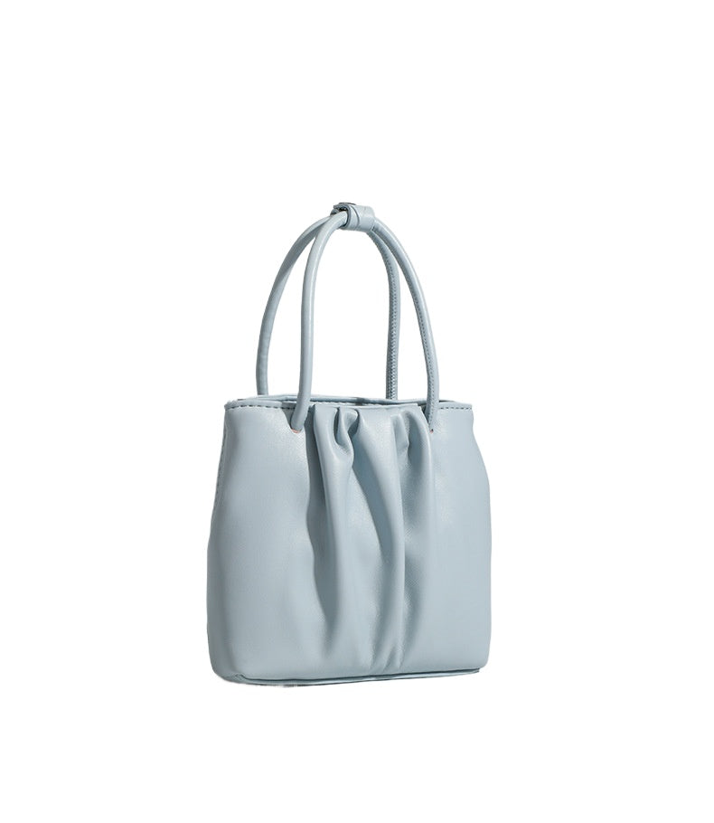 Square pleated versatile bag, bag women's fashion women's tote bag, portable casual shoulder bag