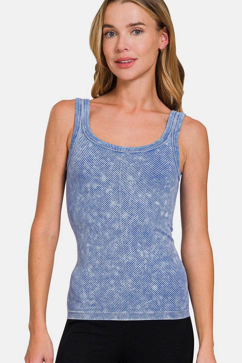 Zenana Ribbed Scoop Neck Tank for Layering and Style