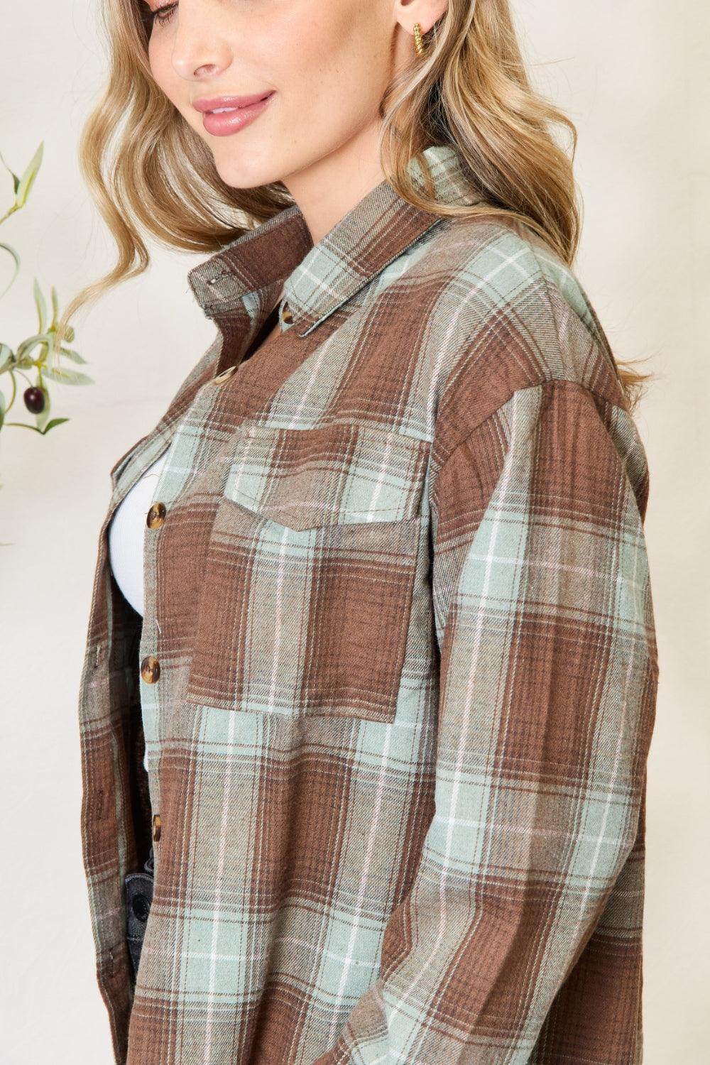 Mandy Plaid Dropped Shoulder Shirt for Effortless Style