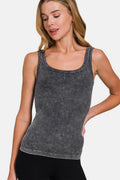 Zenana Ribbed Scoop Neck Tank for Versatile Wardrobe Use