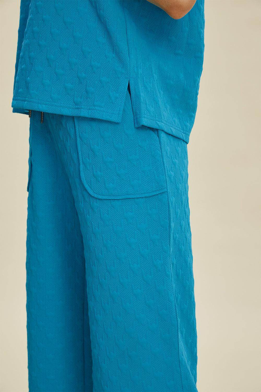 Double Take Full Size Texture Hoodie and Pants Set