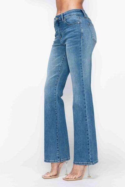 bytos Full Size Cat's Whiskers Bootcut Jeans for Women