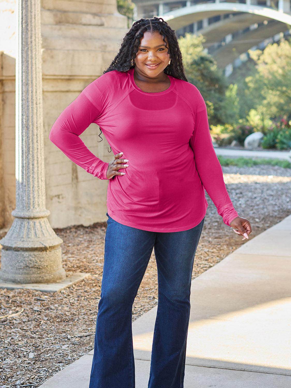 Basic Bae Full Size Round Neck Long Sleeve T-Shirt for All