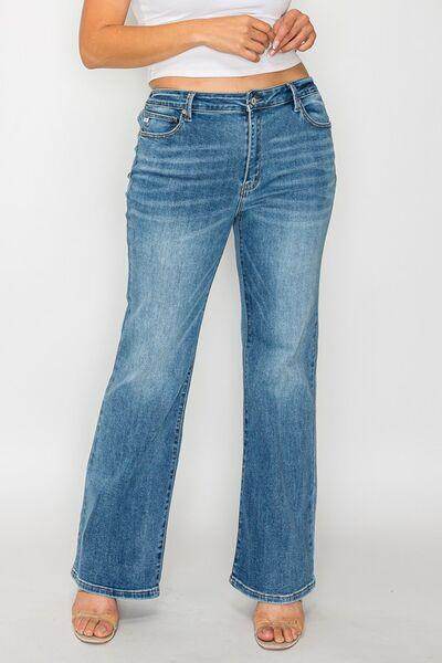 bytos Full Size Cat's Whiskers Bootcut Jeans for Women