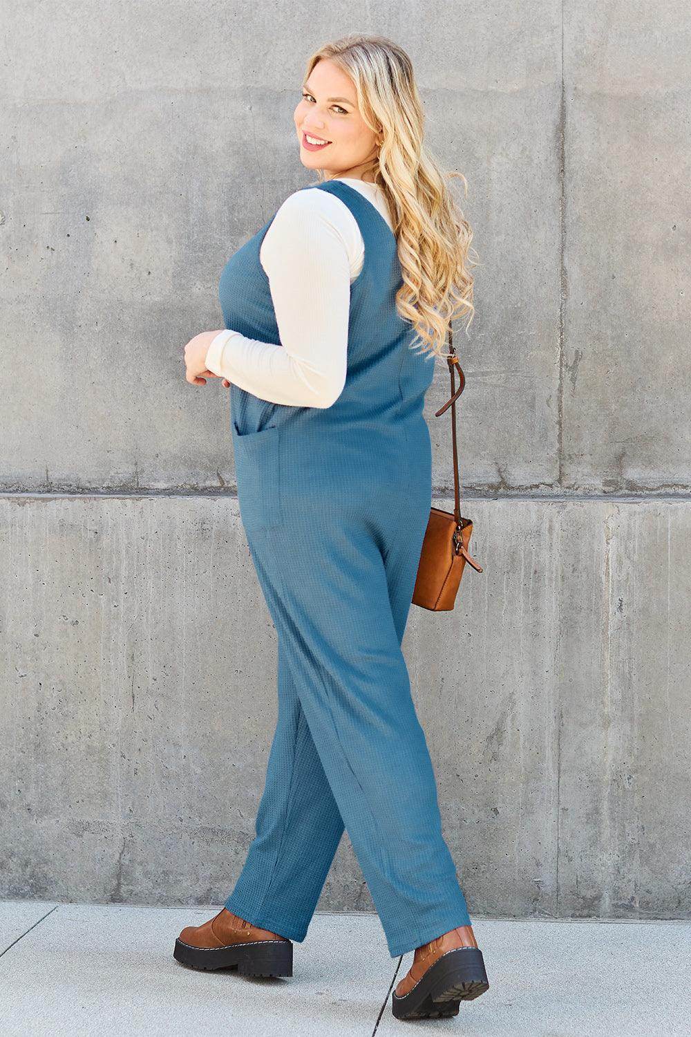 Double Take Full Size Sleeveless Straight Jumpsuit for Women