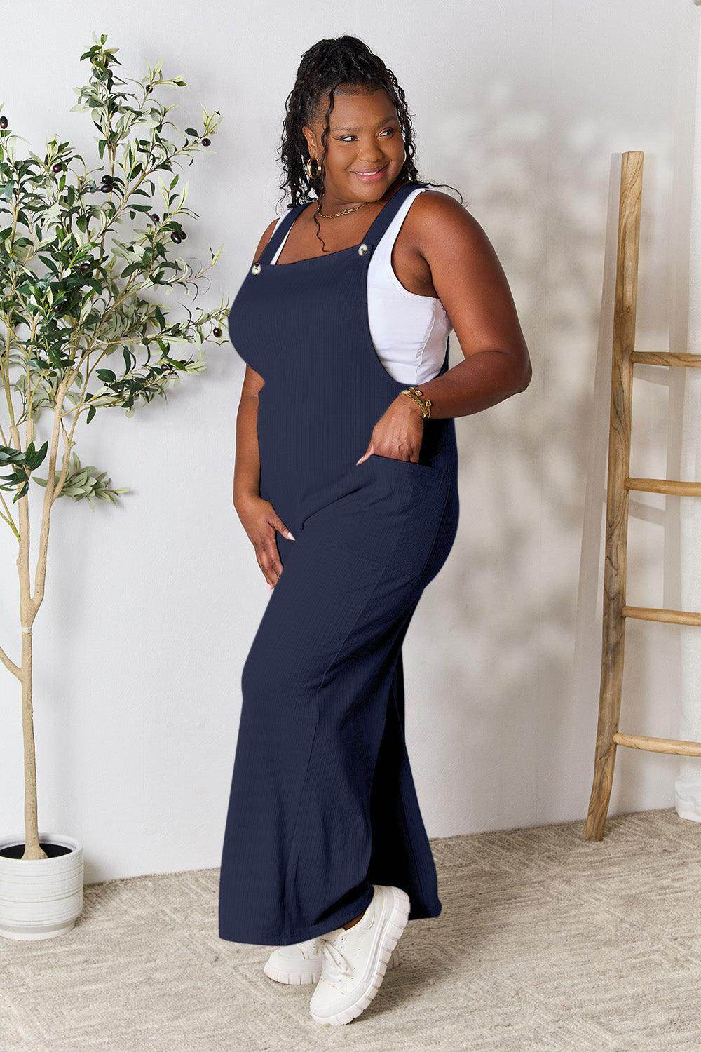 Double Take Full Size Wide Strap Overall with Pockets For Women