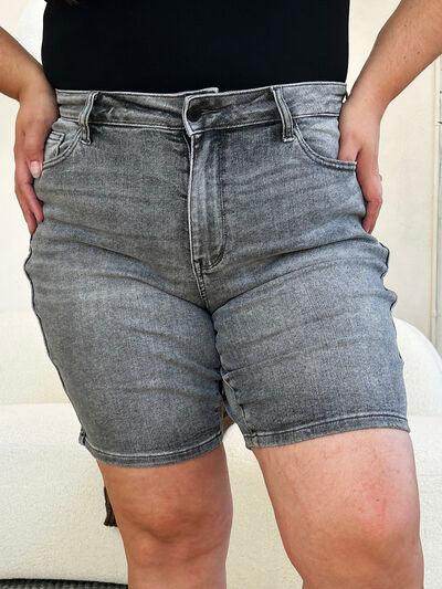 Judy Blue Full Size High Waist Washed Denim Shorts for Women