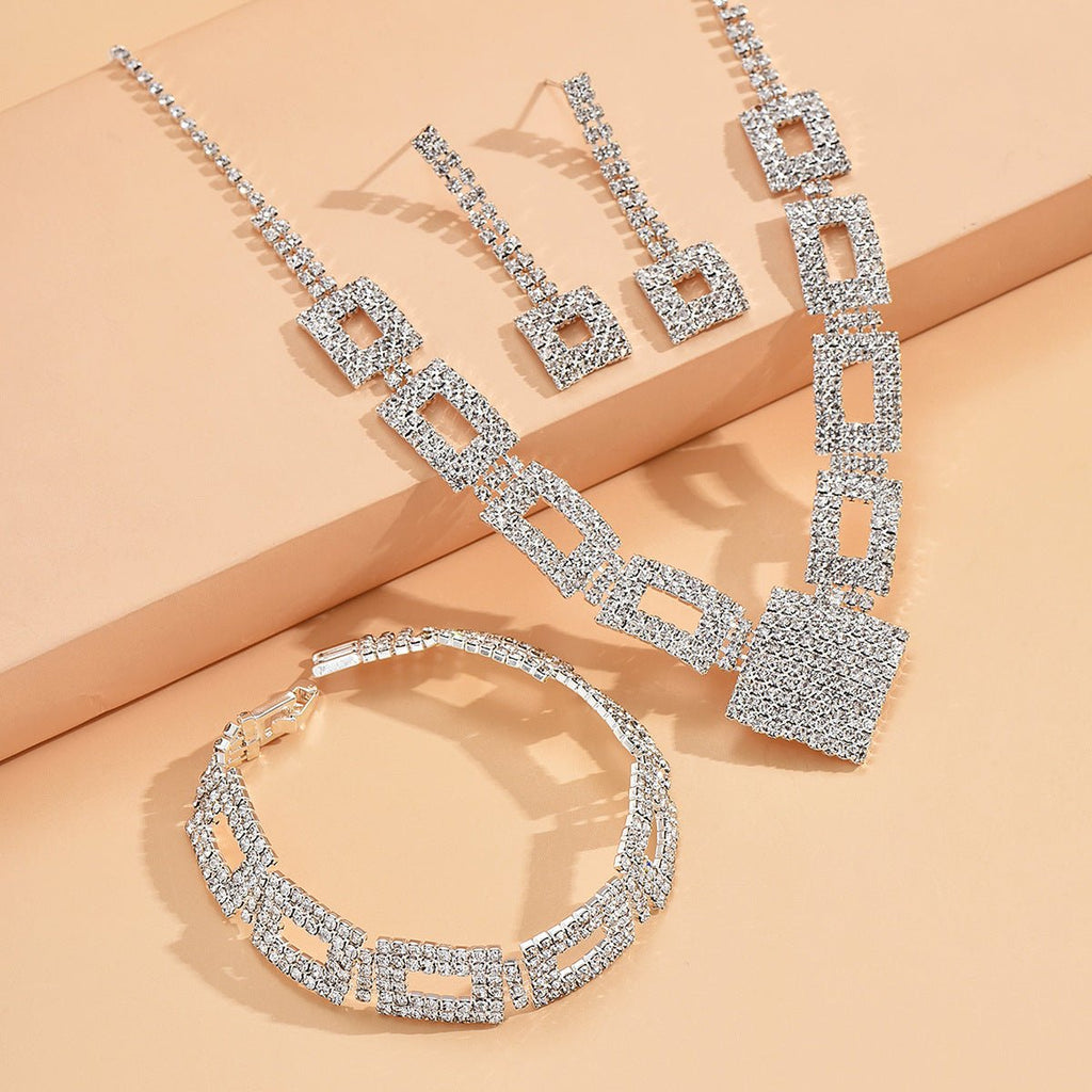Dazzling 3-Piece Full Rhinestones Jewelry Set (MAC317)