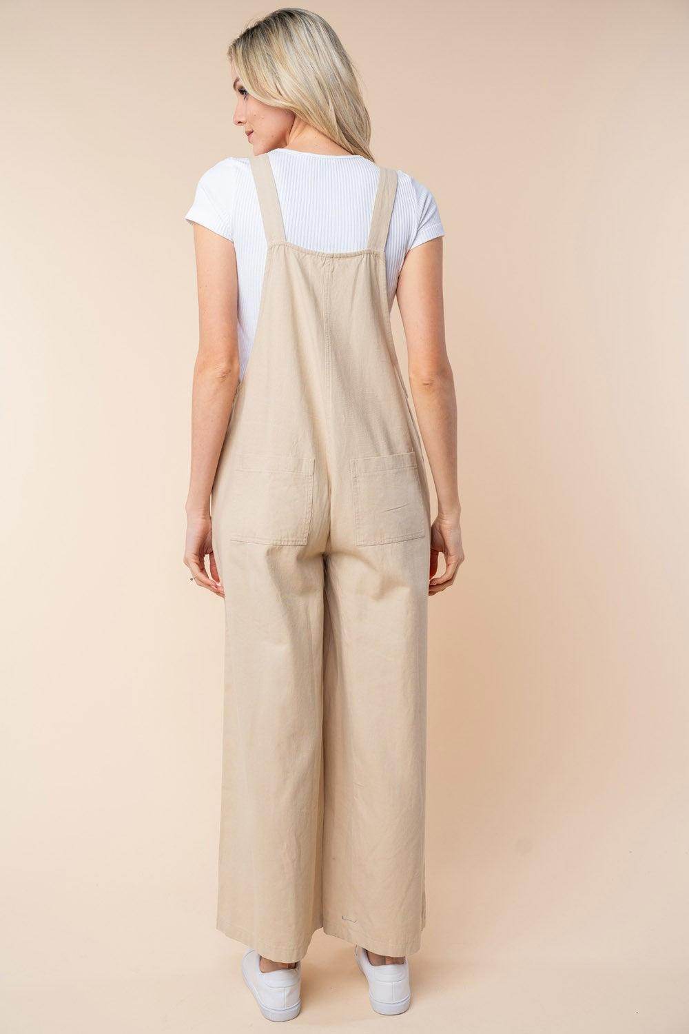 White Birch Sleeveless Wide Leg Jumpsuit for Women