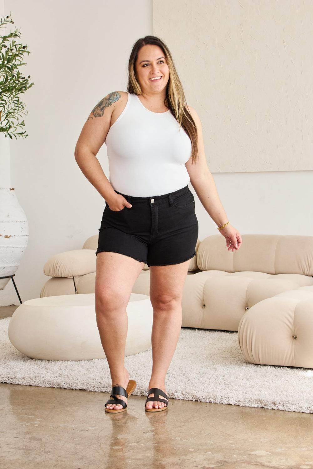 RFM Full Size Tummy Control High Waist Denim Shorts Women