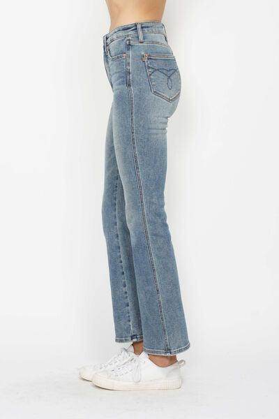 Judy Blue Full Size Tummy Control Back Embroidered Bootcut Jeans Plus Size