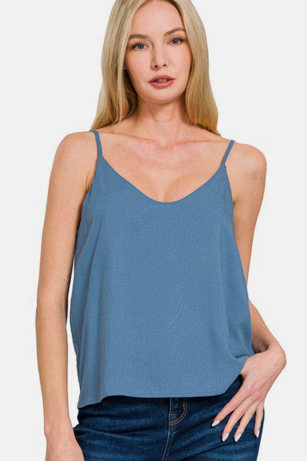 Zenana Two Layered Spaghetti Strap Cami for Women