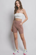 Love Tree High Waist Seam Detail Active Shorts for Women