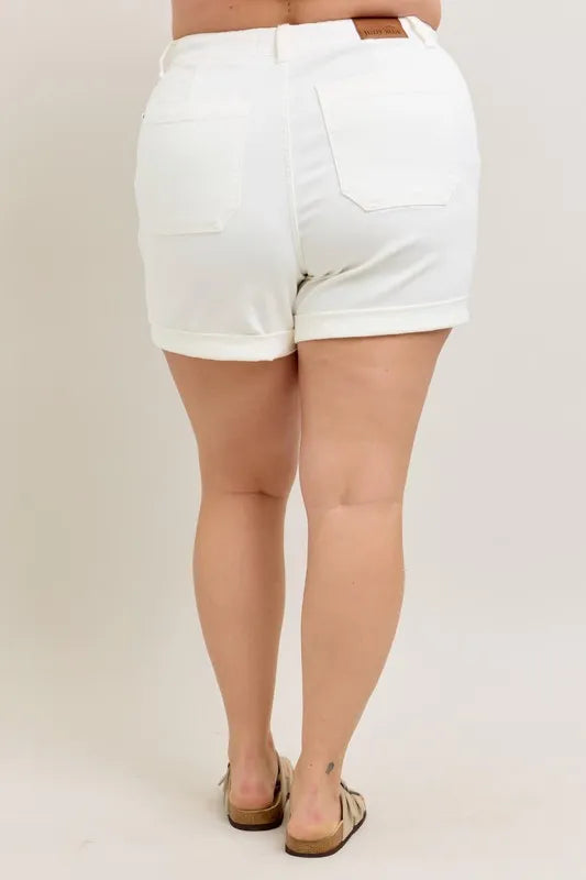 Judy Blue Full Size High Waist Cuff Denim Shorts Plus Size