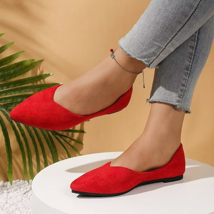Women's Suede Pointed-Toe Flat Shoes