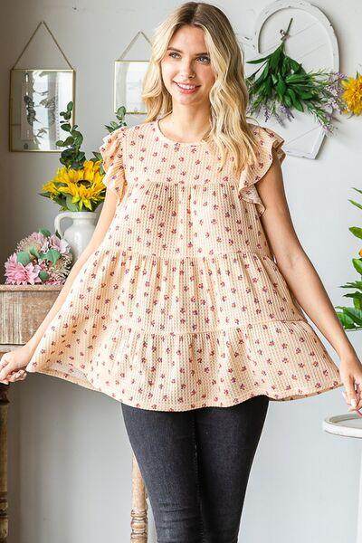 Heimish Full Size Butterfly Short Sleeve Floral Top Plus Size