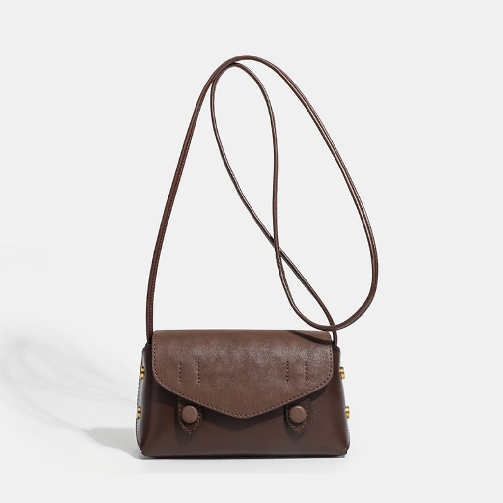 Elegant Coffee Small Square Bag – Versatile Autumn and Winter Messenger Bag for Women