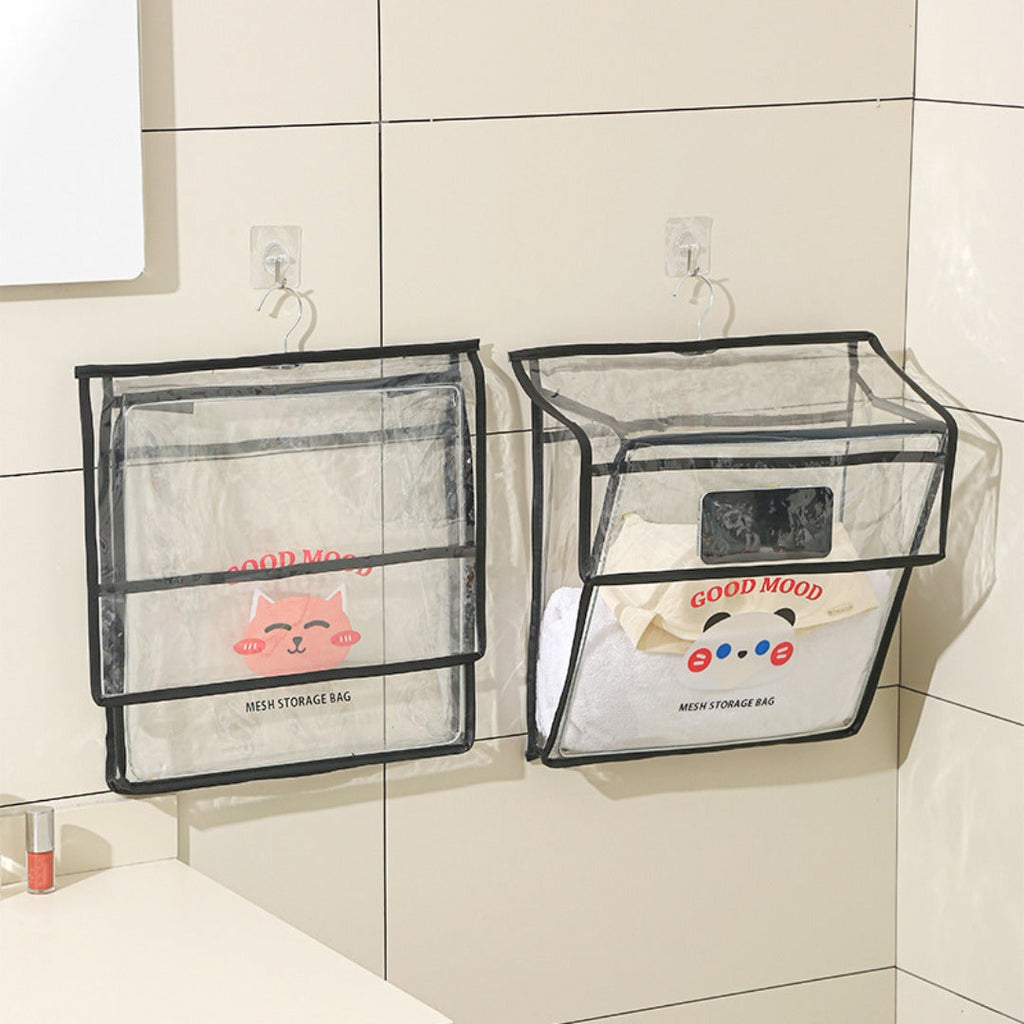 Bathroom transparent storage bag, put clothes toilet storage bag, transparent PVC large-capacity wall-mounted waterproof bathroom hanging bag