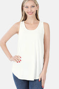 Zenana Round Neck Curved Hem Tank for Stylish Layering