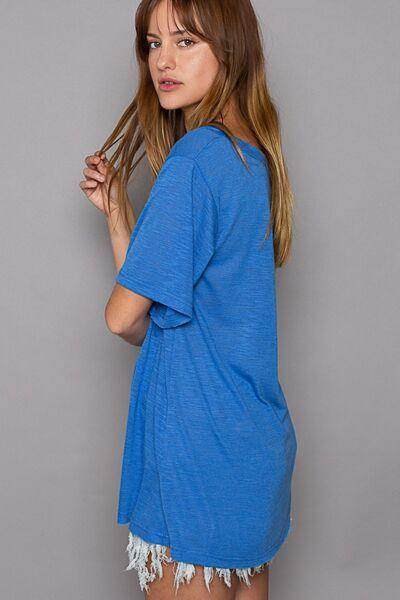 POL V-Neck Short Sleeve T-Shirt with Chest Pocket