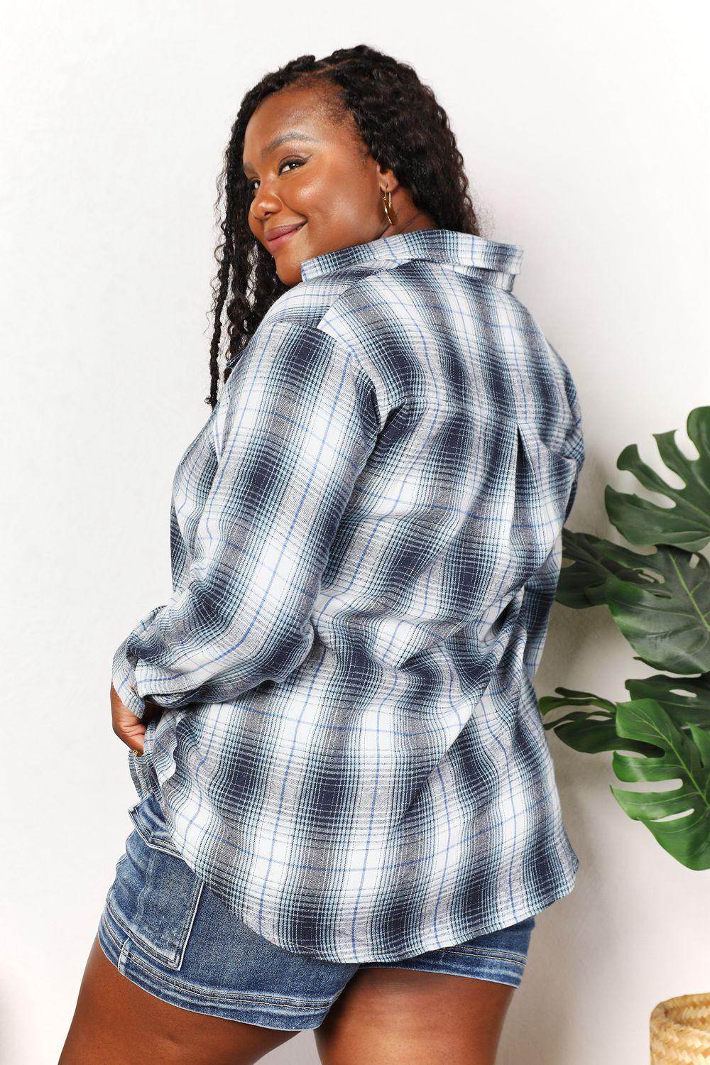 Mandy Plaid Dropped Shoulder Shirt for Casual Chic Style