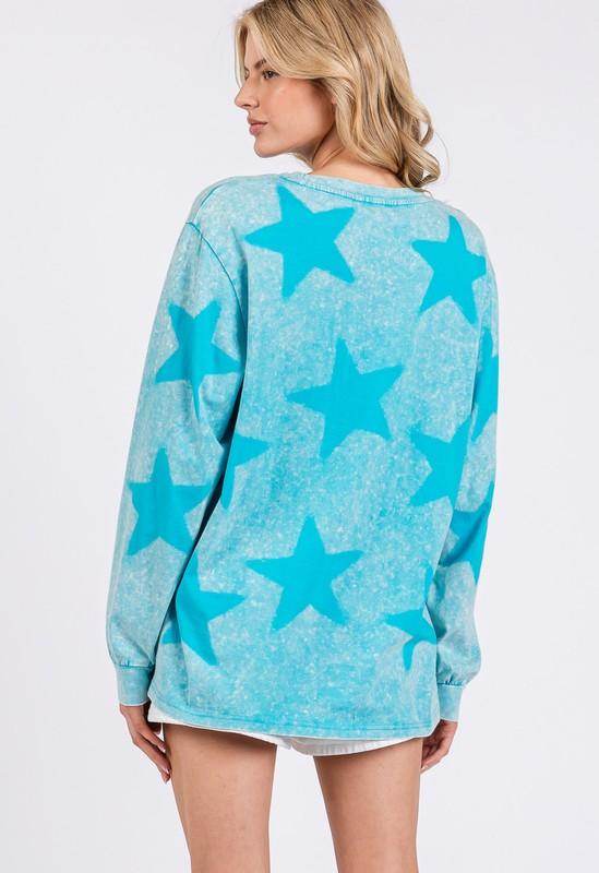 SAGE + FIG Mineral Wash Star Pattern T-Shirt for Women