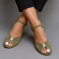 Womens Flat Solid-color Suede Sandals