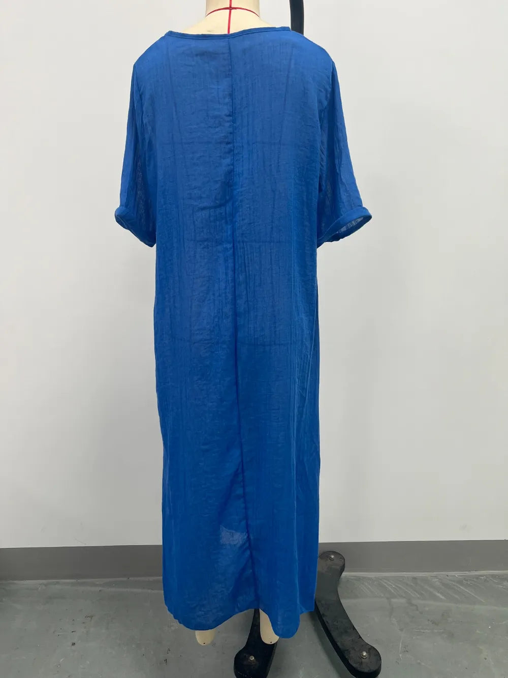 Full Size V-Neck Short Sleeve Midi Dress Plus Size