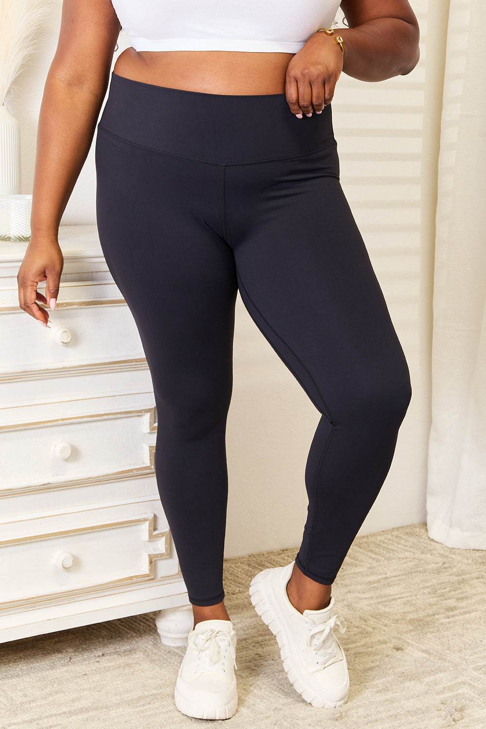 Double Take Wide Waistband Sports Leggings for Women