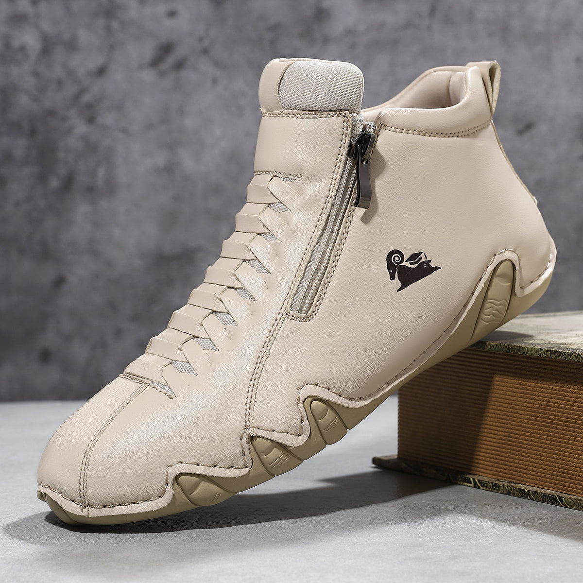 Women's Hand-Stitched Flat Casual Shoes – Suede Leather Lace-Up