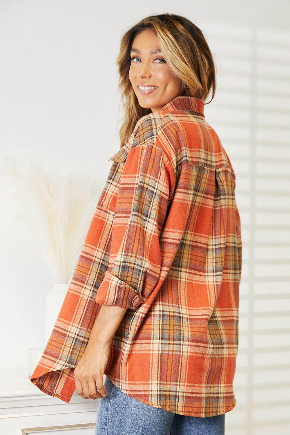 Mandy Plaid Dropped Shoulder Shirt for Casual Chic Style
