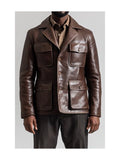 Edward Brown Premium Leather Blazer – Classic Brown Leather Jacket