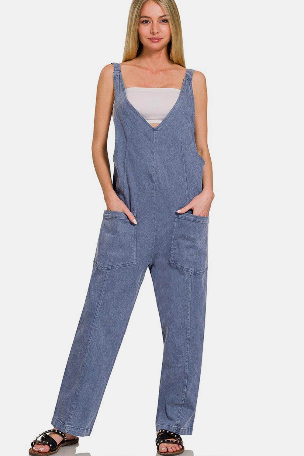 Zenana Pocketed Wide Strap Jumpsuit for Effortless Style