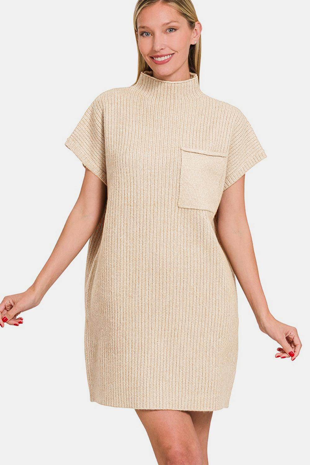 Zenana Short Sleeve Sweater Mini Dress for Stylish Comfort