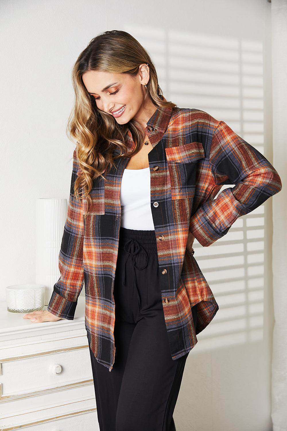 Mandy Plaid Dropped Shoulder Shirt for Casual Chic Style